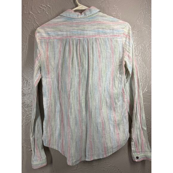 Holding Horses Anthropologie Womens Danova Rainbow Stripe Button Down Size US 0 - Picture 2 of 5